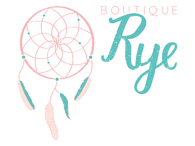 BOUTIQUE Rye Logo boutique dream catcher feather graphic design hand lettering logo