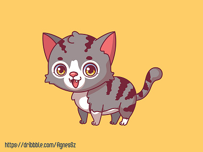 Illustration of a cartoon cat animal cartoon cat character cute design funny happy illustration