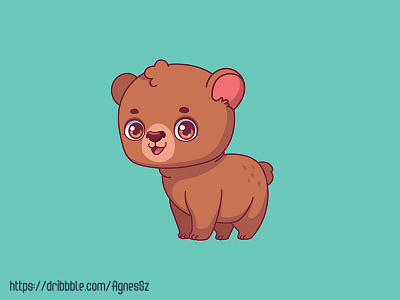 Illustration of a cartoon bear animal bear cartoon character cute design funny happy illustration