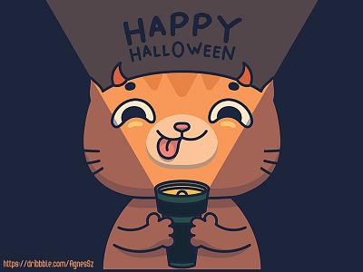Smug Halloween cat animal cartoon cat character cute funny halloween kitty