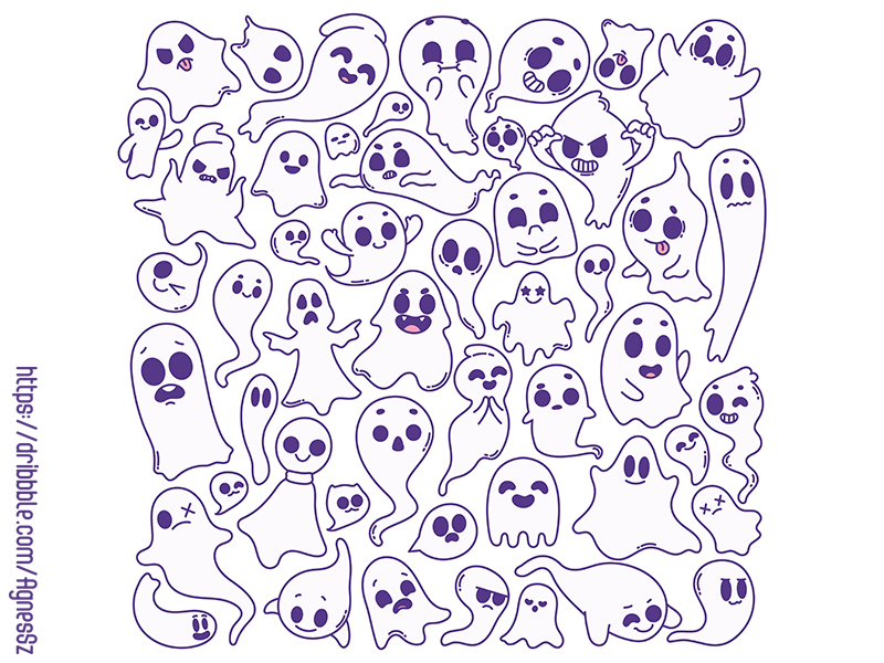 Ghost doodles by AgnesSz on Dribbble