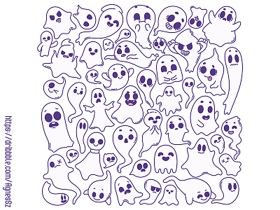 Ghost doodles cartoon character cute design doodle ghost halloween line sketch