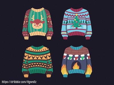 Ugly Christmas sweater collection cartoon character christmas cute design holiday season ugly ugly christmas sweater winter xmas