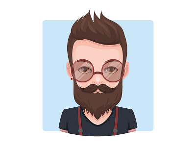 Bearded hipster guy illustration beard cool glasses guy hairstyle hipster male man style