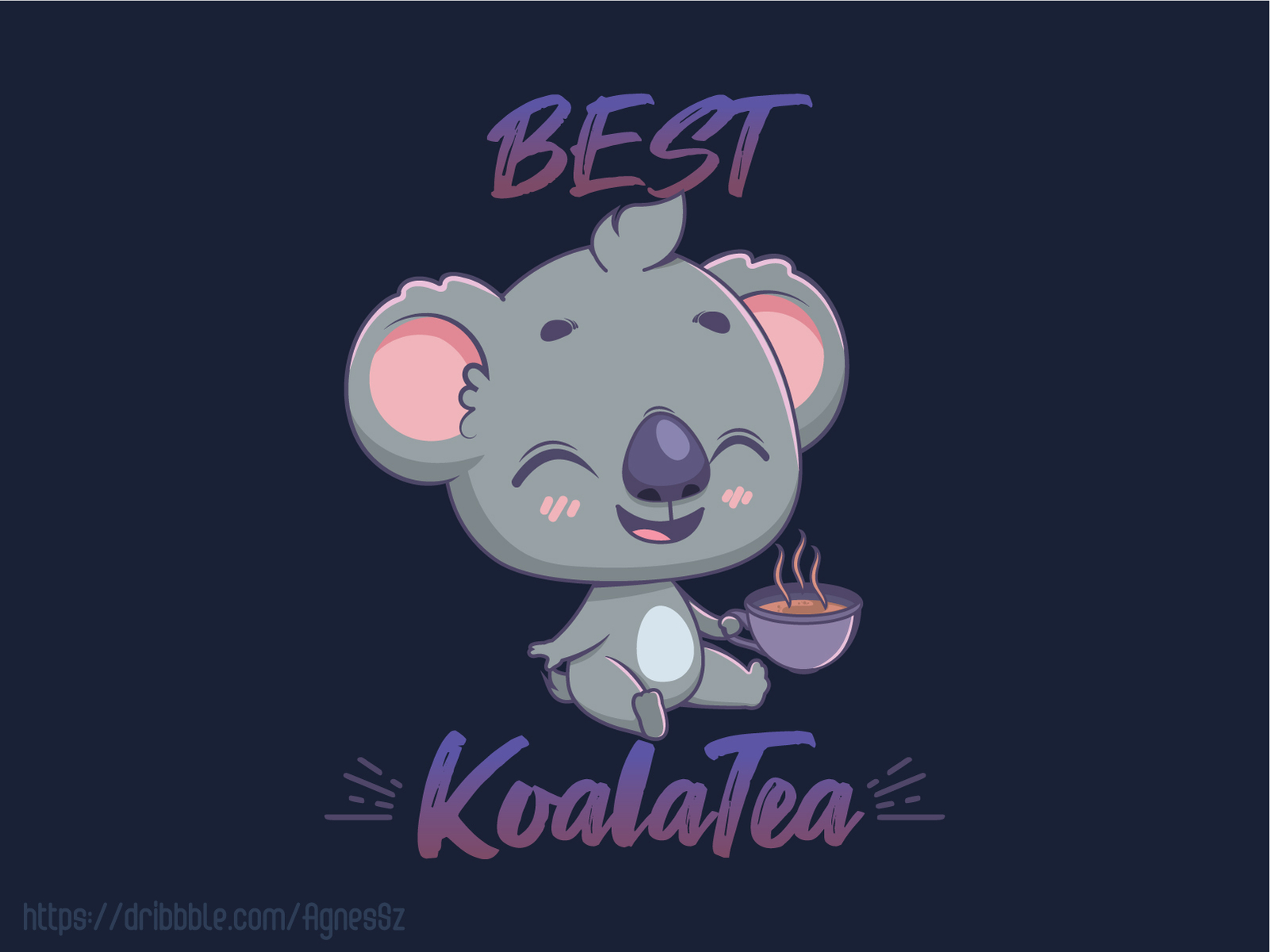 KoalaTea pun T-Shirt design by AgnesSz on Dribbble