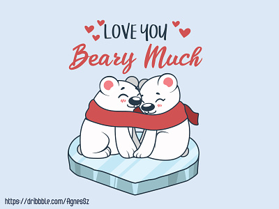 Love you beary much pun design