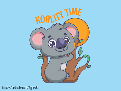 Koality time pun animal art australia cartoon character cute design funny happy illustration kawaii koala koala bear marsupial