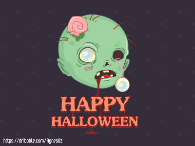 Happy Halloween! art brains cartoon character creepy cute design funny halloween horror illustration kawaii spooky vector zombie