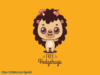 Free hedgehugs animal art cartoon character cute design funny happy hedgehog hedgehug kawaii vector