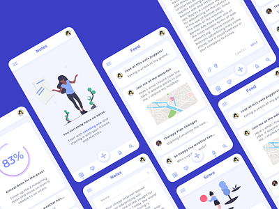 Mobile Therapy App design empty state feed location material design mobile mobile app notes score therapist therapy ui ui concept