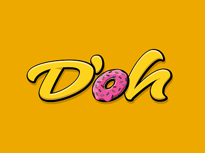 D'oh! calligraphy custom doh donuts handmade the simpson yellow