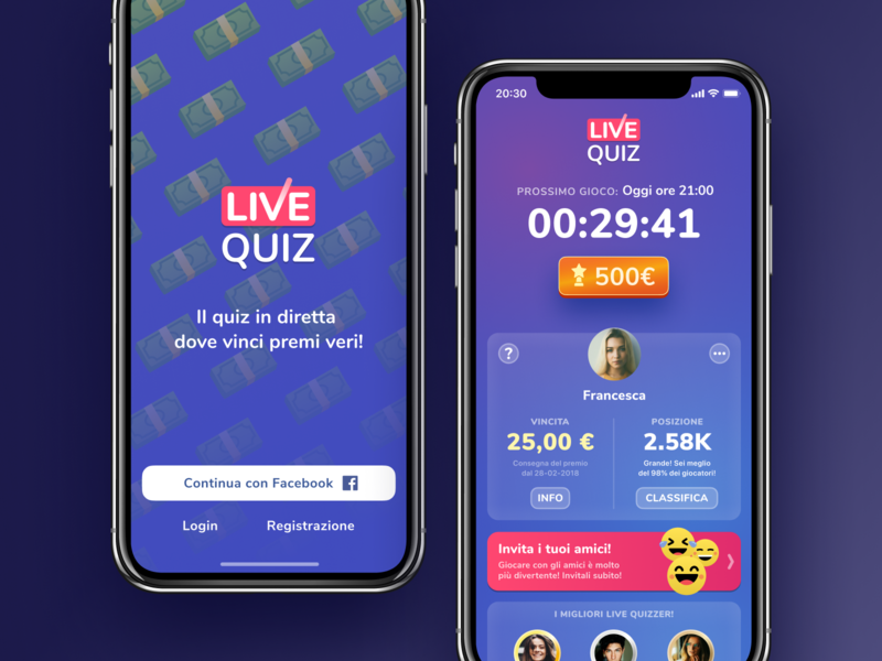 Live Quiz by Fabio Lucini for Bending Spoons on Dribbble