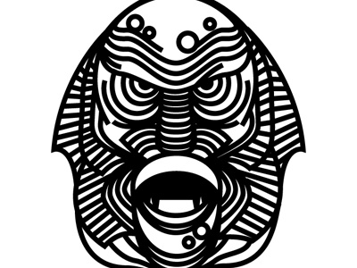 Day. 5 Creature from the Black Lagoon creature drawlloween fishy halloween monster smellsfishy thicklines vector