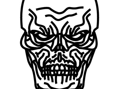 Day 9. Skull creature draw drawlloween halloween lines skull thick
