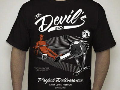The Devil's Erg projectdeliverance devil satan rower concept2 rocker kustom kustomkulture teeshirt tshirt saintlouis missouri