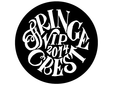 St Lou Fringe 2014 VIP Crest badge button fringe hand drawn lettering typography