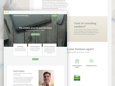 Diamond Bookkeeping website design ai web design illustration simple typography web design website website design