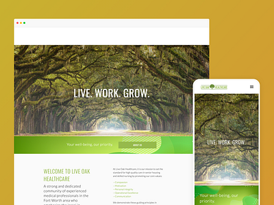 Live Oak website design