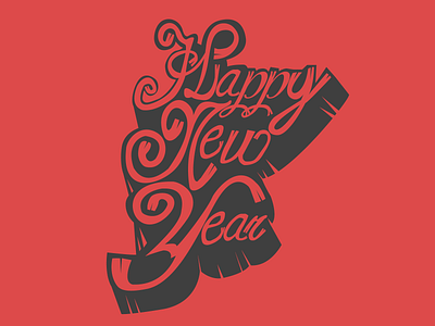 Happy New Year font design