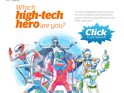 AT&T Innovation Career Quiz design illustration typography web