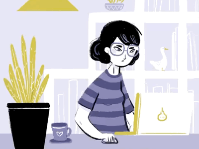 Working from home animation