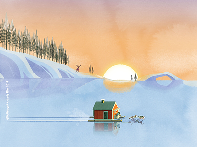 Northern Lights adventure animation illustration north shortfilm snow visdev
