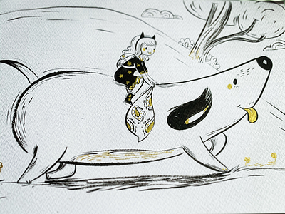 Inktober Day28 cute dog handdrawn handmade illustration inktober