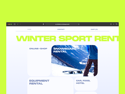 WINTER SPORT RENTAL / website concept dragunowski rental snowboards sport ui website winter