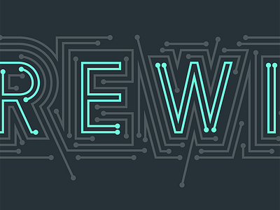 Rewire green lines logo type typography wordmark