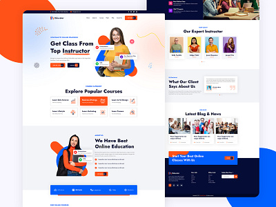 Educater - Online Courses & Education HTML, PSD, XD Template