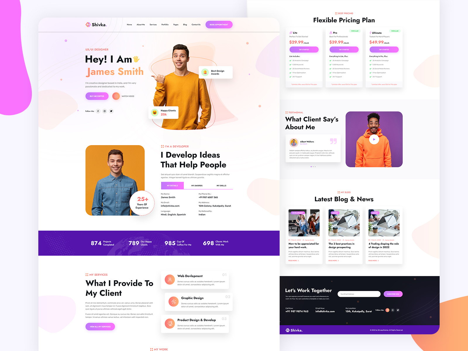 Shivka Personal Portfolio Html Psd Template By Shivaay Themes On Dribbble Shivka Personal Portfolio Html Psd Template By Shivaay Themes On Dribbble