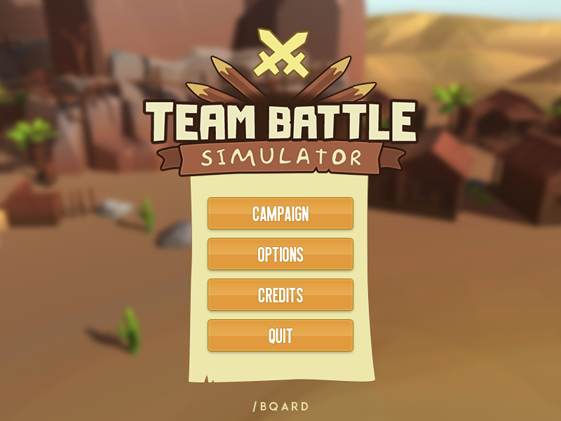Game design concept «Team Battle Simulator» mobile mobile ui interface illustration game logo logo design logotype logo menu game ui game menu simulator gui desigh game design game