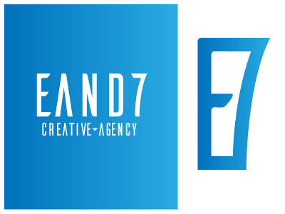 E&7 Logo Design blue brand letter logo logotype