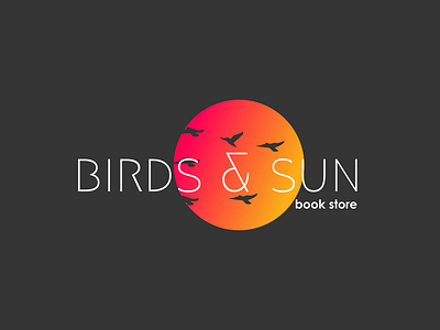 Birds & Sun Book Store Logo Design birds book branding logo sun