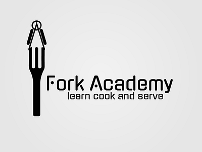 Fork Academy Logo Design academy branding design fork logo