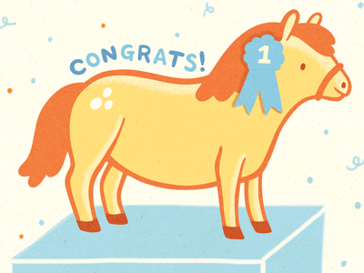 Congratulatory Pony (Full Color) congrats congratulations cute first place horse illustration pony prize