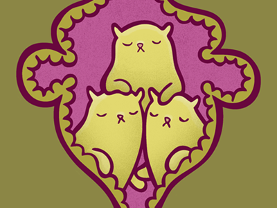 Cat Ogee Pattern Motif #2 cat illustration motif pattern