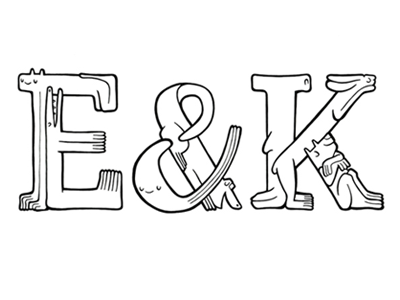 Creature Lettering: E & K adelle ampersand animal creature illustration lettering text