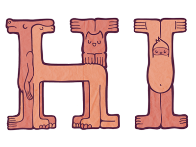 Howdy creature hello hi illustration letter lettering