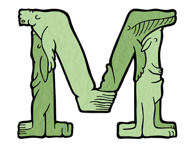 M is my favorite so far creature illustration letter lettering m
