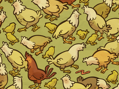 Hen House Pattern chicken cute hen illustration pattern rooster surface design