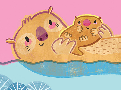 Otter Mama childrens cute illustration illustrator kids otter photoshop