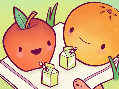 Picnic Days american apple card cute friendship greetings justwink milk orange picnic stationery