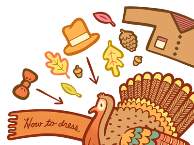 How to dress a turkey some more illustration infographic nonsense silly thanksgiving turkey