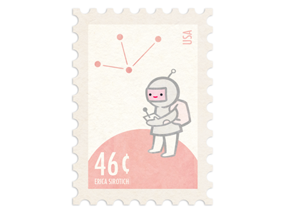 Spaceboy Stamp astronaut design illustration space stamp