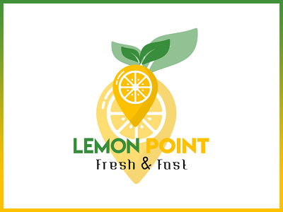 LEMON POINT LOGO branding clean dribbble best shot flat logo vector