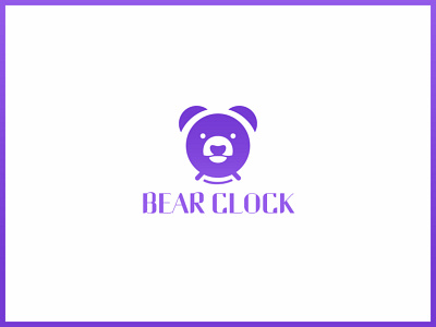 BEAR CLOCK branding clean dribbble best shot flat logo vector