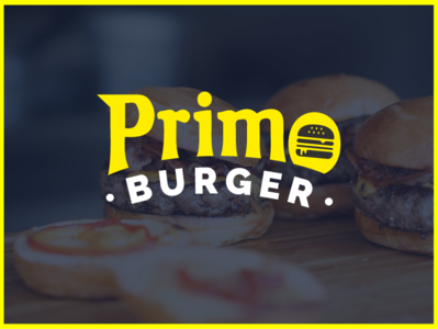 Primo Burger Logo brand burgers creative design design dribbble best shot dribbble new shot flat food and beverage food logo icon illustration logo type typography vector