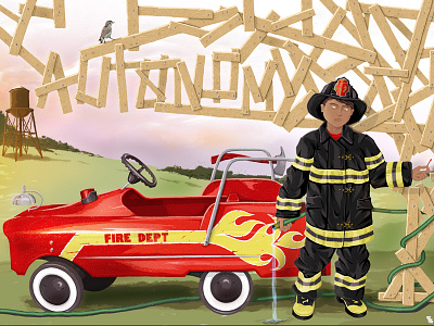 Pyro fire fireman landscape