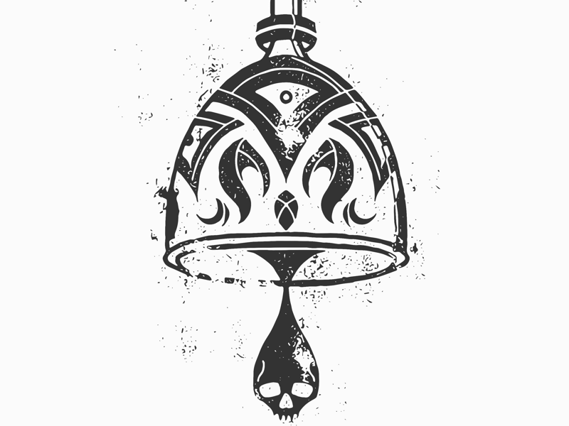 Cup of Wrath white black ornate skull